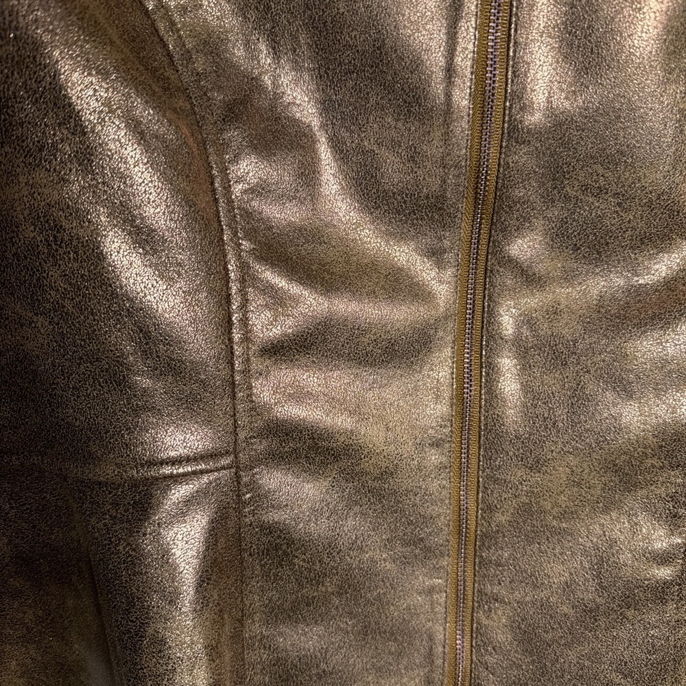 C Wonder Christian Siriano Metallic Knit Ruffle Jacket In Bronze WM M PETITE NWT - Picture 9 of 9